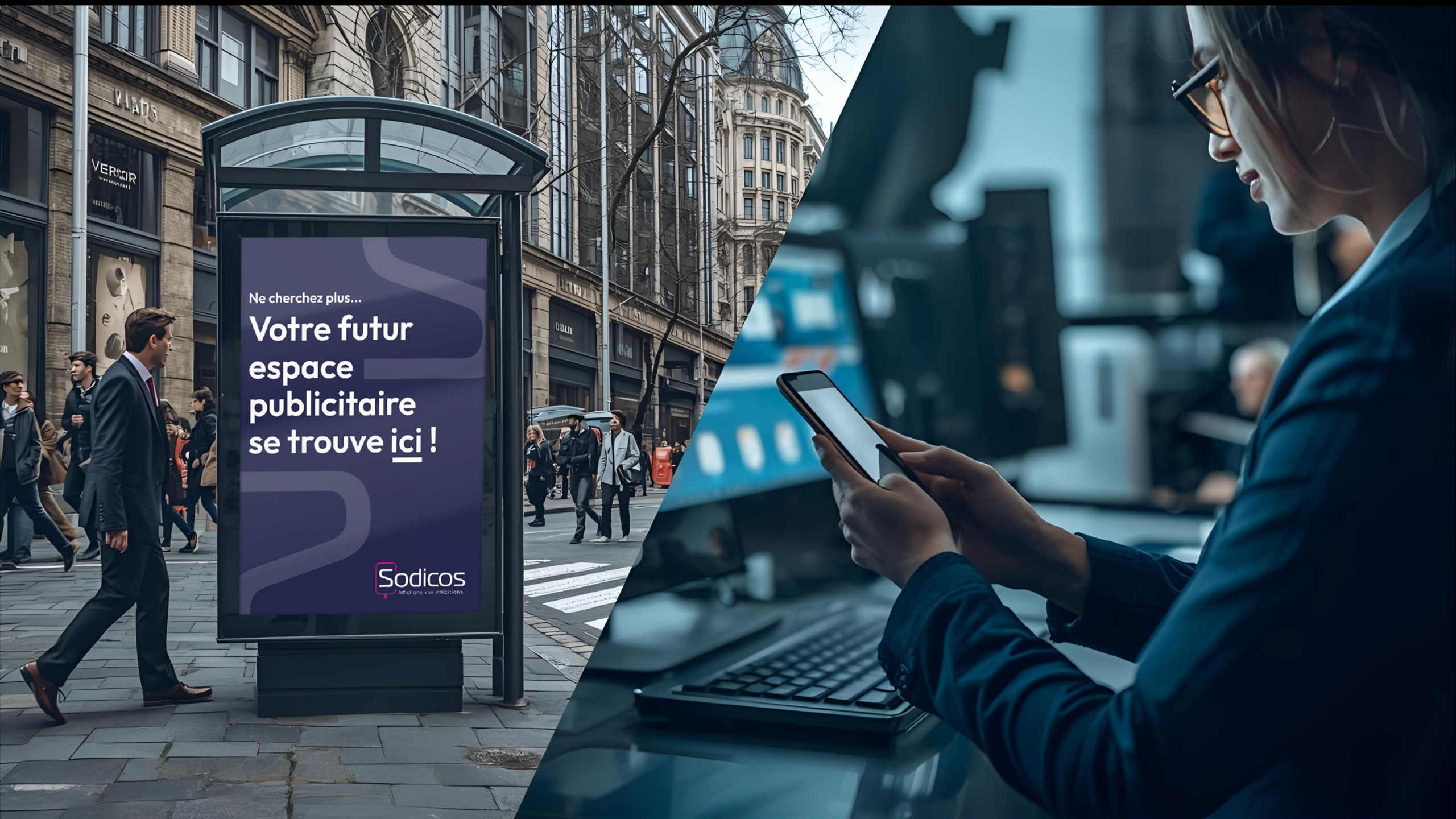 Affichage publicité extérieure vs publicité digitale – comparaison visuelle